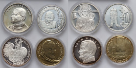 Polska / Belgia, zestaw 4 medali, Jan Paweł II, Lech Wałęsa
