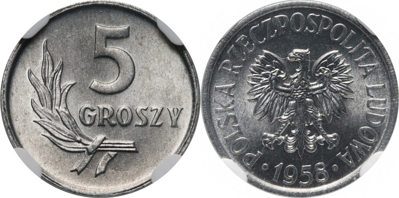 PRL, 5 groszy 1958 Pięknie zachowane.
Reference: Parchimowicz 204a
Grade: NGC ...