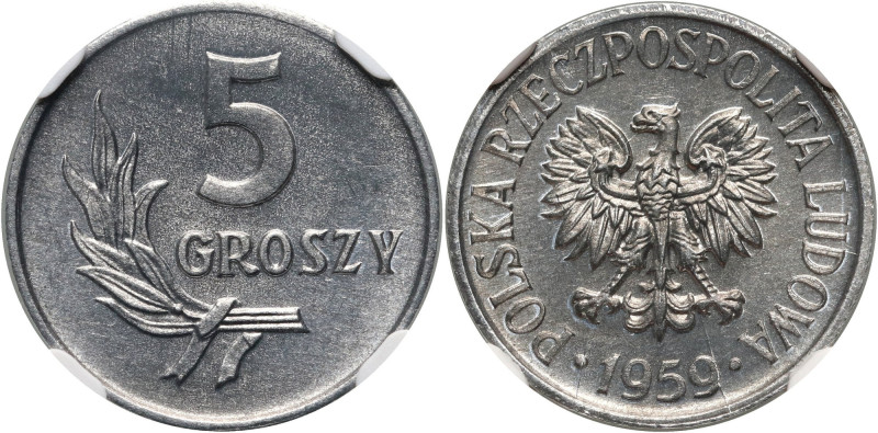 PRL, 5 groszy 1959 Pięknie zachowane.
Reference: Parchimowicz 204b
Grade: NGC ...