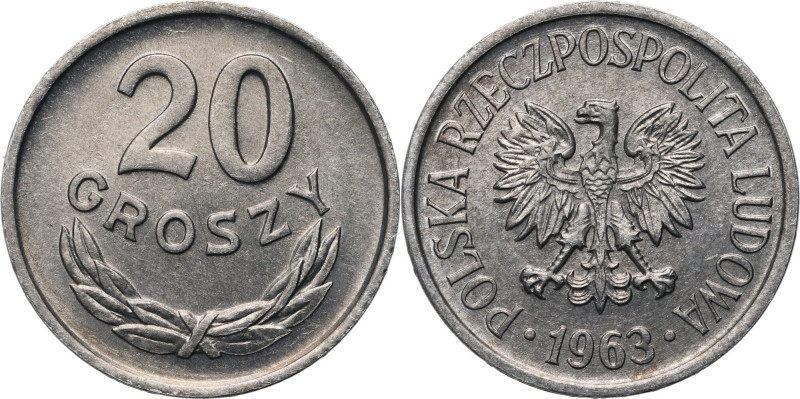 PRL, 20 groszy 1963 Bardzo ładne. Reference: Parchimowicz 208d
Grade: UNC/AU 
...