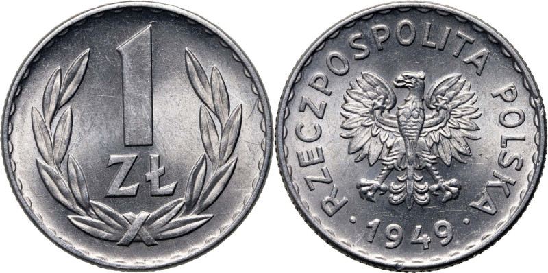 PRL, 1 złoty 1949, aluminium Ładnie zachowane. Reference: Parchimowicz 212b
Gra...