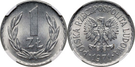 PRL, 1 złoty 1971 2-ga MAX nota