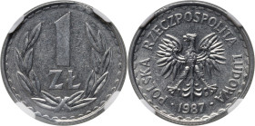 PRL, 1 złoty 1987, destrukt menniczy