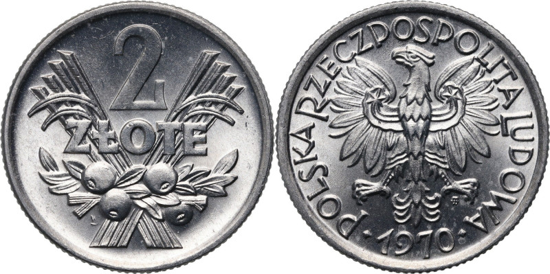 PRL, 2 złote 1970, Jagody Pięknie zachowane.
Reference: Parchimowicz 216d
Grad...