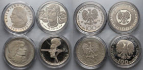 PRL, zestaw 4 x 100 złotych z lat 1973-1976