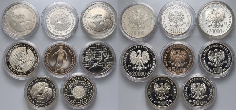 PRL, zestaw 8 monet z lat 1982-1989, Piłka Nożna 
Grade: Proof 

Polish Peopl...