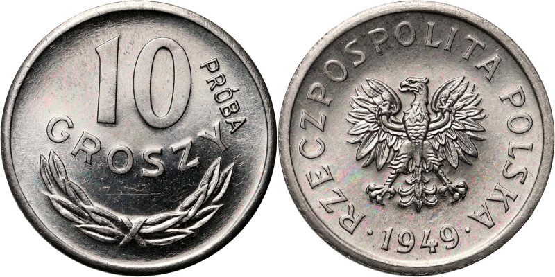 PRL, 10 groszy 1949, PRÓBA, nikiel Nakład: 500 sztuk.
Reference: Parchimowicz P...