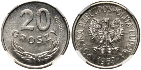 PRL, 20 groszy 1963, PRÓBA, nikiel MAX