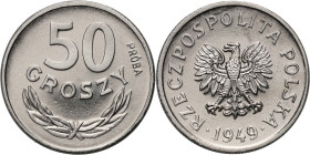 PRL, 50 groszy 1949, PRÓBA, nikiel