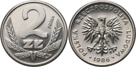 PRL, 2 złote 1986, PRÓBA, nikiel