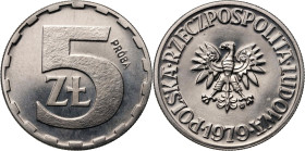 PRL, 5 złotych 1979, PRÓBA, nikiel