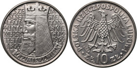 PRL, 10 złotych 1964, Kazimierz Wielki - napis wklęsły, PRÓBA, nikiel