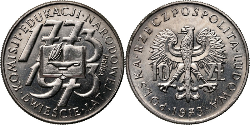 PRL, 10 złotych 1973, Dwieście lat Komisji Edukacji Narodowej, PRÓBA, nikiel Nak...