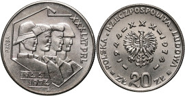 PRL, 20 złotych 1974, XXX Lat PRL - Hutnik, PRÓBA, nikiel