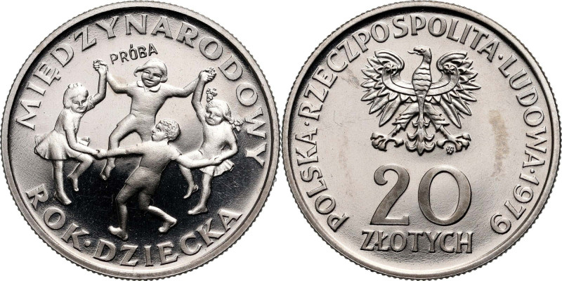 PRL, 20 złotych 1979, Międzynarodowy Rok Dziecka, PRÓBA, nikiel Nakład: 500 szt....