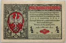 Generalne Gubernatorstwo, 1/2 marki polskiej 9.12.1916, jenerał, seria A