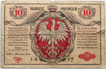 Generalne Gubernatorstwo, 10 marek polskich 9.12.1916, Generał, Biletów seria A