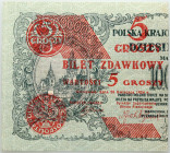 II RP, 5 groszy 28.04.1924, Bilet zdawkowy