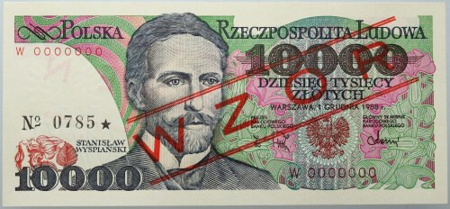 PRL, 10000 złotych 1.02.1987, WZÓR, No. 0785, seria A Numer 0000000. Reference: ...