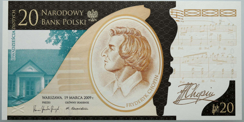 III RP, 20 złotych 2009, 200. Rocznica Urodzin Fryderyka Chopina, seria FC Numer...