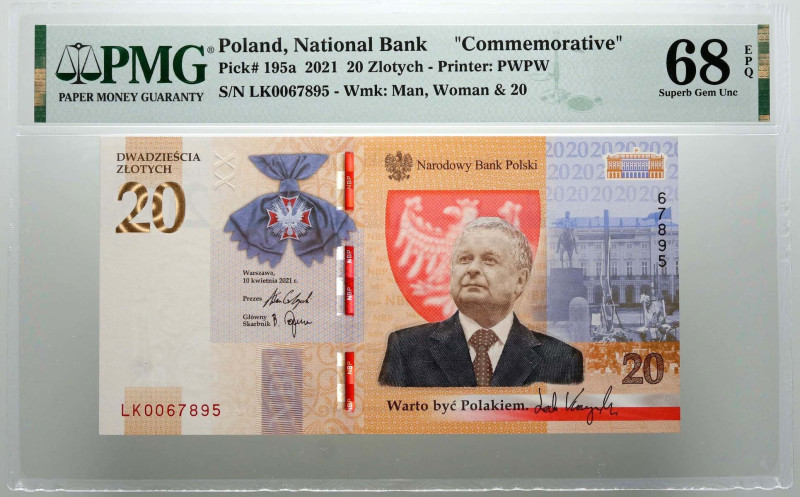 III RP, 20 złotych 2021, Lech Kaczyński Warto Być Polakiem, seria LK Numer 00677...