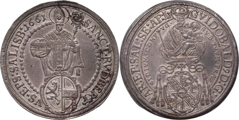 Austria, Salzburg, Guidobald Graf Thun and Hohenstein, Taler 1661 Silver 28,67 g...