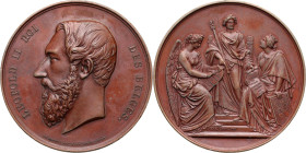 Belgium, Leopold II, medal 1869, Music festival in Brussels