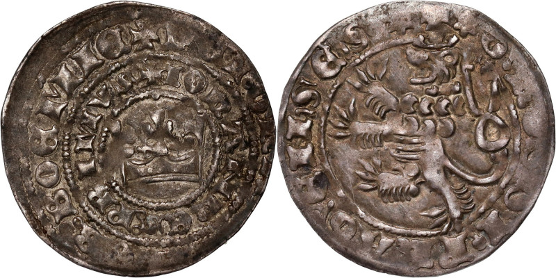 Bohemia, Johann of Luxemburg 1310-1346, Prague Groschen Silver 3,72 g. Dark pati...