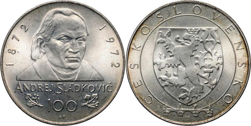 Czechoslovakia, 100 Koruna 1972, Andrej Sládkovič Piękny egzemplarz z dużą ilośc...