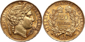 France, 20 Francs 1851 A, Paris, Ceres