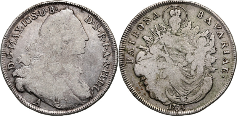 Germany, Bavaria, Maximilian III Josef, Taler 1764 A, Amberg Silver 27,56 g.
 S...