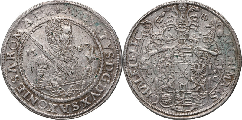 Germany, Saxony, August, Taler 1562 HB, Dresden Silver 28,84 g. Nice coin.
 Sre...