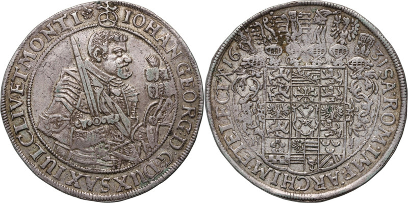 Germany, Saxony, Johann Georg I, Thaler 1631 HI, Dresden Silver 28,99 g.
 Srebr...