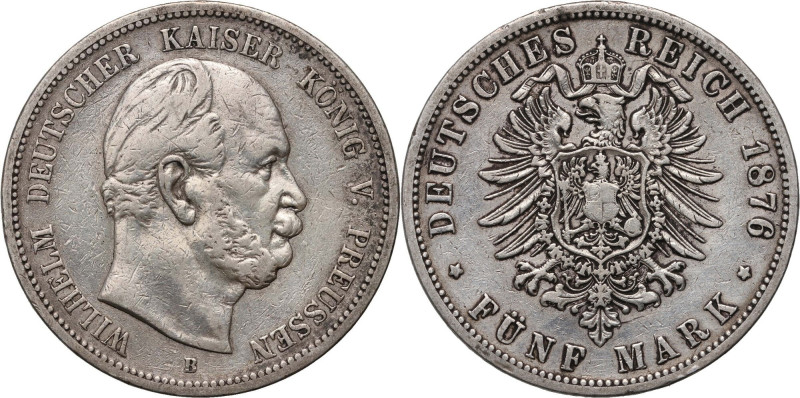 Germany, Prussia, Wilhelm I, 5 Mark 1876 B, Hannover Reference: Jaeger 97
Grade...