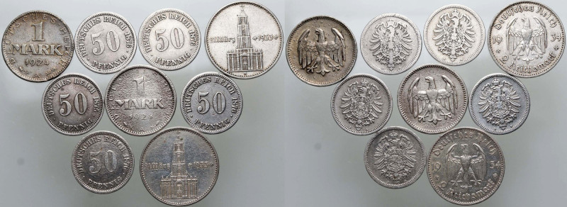 Germany, lot of 9 coins, 1875-1934 Total weight 38,71 g. Łączna waga 38,71 g. 
...