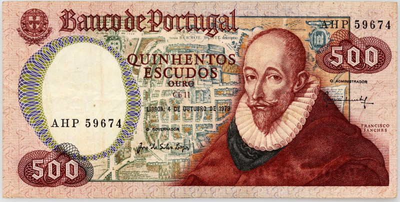 Portugal, 400 Escudos 4.10.1879, series AHP Number 57674. Numer 59674. Reference...