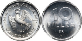 Hungary, 10 Filler 1950 BP, Aluminum