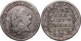 Italy, Ferdinando di Borbone, Parma, 3 Lire 1792 S