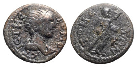 Moesia Inferior, Tomis. Pseudo-autonomous, time of Marcus Aurelius (161-180). Æ (19mm, 2.82g, 6h). Diademed and draped bust of founder Tomos r. R/ Her...