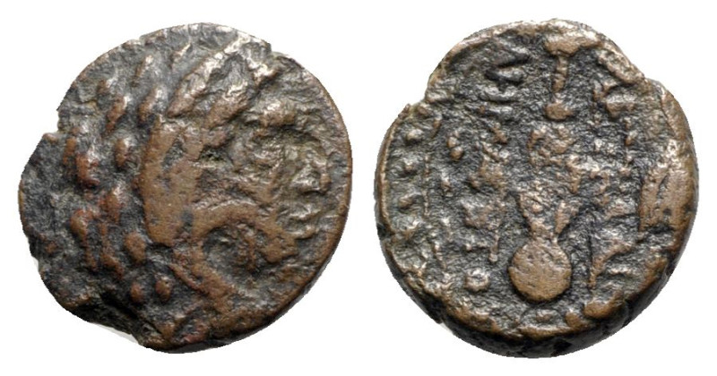 Akarnania, Leukas, 4th century BC. Æ (18mm, 4.19g). Demastos(?), magistrate. Hea...