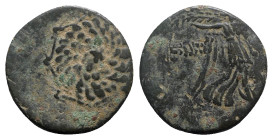 Pontos, Kabeira(?), c. 120-100 BC. Æ (21mm, 7.34g, 12h). Three-quarter facing head of gorgoneion, head turned slightly r., on an aegis. R/ Nike walkin...