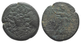 Paphlagonia, Sinope, c. 85-65 BC. Æ (22mm, 8.00g, 12h). Aegis. R/ Nike advancing r., holding palm; monogram to r. Cf. SNG BM Black Sea 1536. Good Fine...