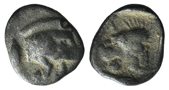 Mysia, Kyzikos, c. 450-400 BC. AR Hemiobol (6mm, 0.25g, 12h). Forepart of boar r...