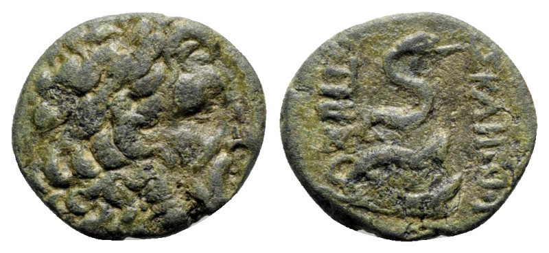 Mysia, Pergamon, c. 133-27 BC. Æ (20mm, 5.60g, 12h). Laureate head of Asklepios ...