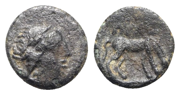 Troas, Alexandria, c. 261-227 BC. Æ (10mm, 0.72g, 6h). Laureate head of Apollo r...