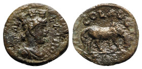 Troas, Alexandria. Pseudo-autonomous issue, c. mid 3rd century AD. Æ (21mm, 4.84g, 12h). Turreted and draped bust of Tyche r., with vexillum over shou...