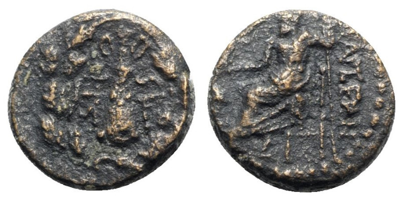 Cilicia, Tarsos, 164-27 BC. Æ (17mm, 4.45g, 12h). Club tied with fillets; monogr...