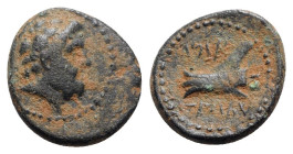 Phoenicia, Arados, c. 137-51 BC. Æ (18mm, 3.80g, 12h). Laureate head of Zeus r. R/ Prow l. SNG Copenhagen 36-44; HGC 10, 88. Brown patina, near VF