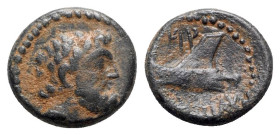 Phoenicia, Arados, c. 137-51 BC. Æ (16mm, 3.74g, 12h). Laureate head of Zeus r. R/ Prow l. SNG Copenhagen 36-44; HGC 10, 88. Brown patina, VF - Good V...