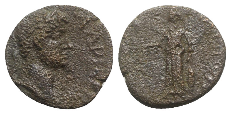 Hadrian (117-138). Mysia, Hadramyteum(?). Æ (17mm, 3.07g, 12h). Laureate head r....